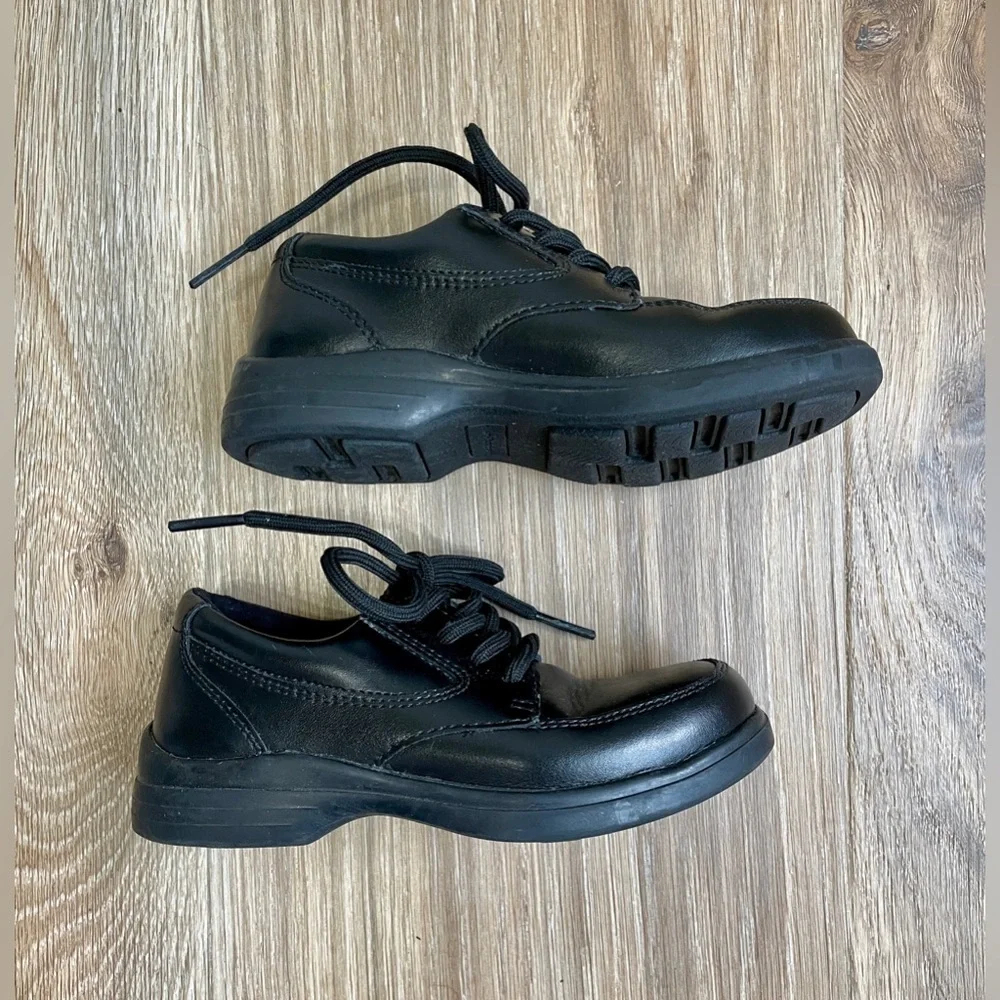 Hush Puppies Ty Lace Up Black Oxford Dress Shoes Toddler Size 9.5